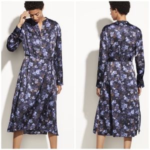 VINCE Plumeria Blooms Satin Dress